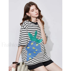 Strawberry Embroidered Loose T-Shirt
