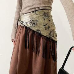 Vintage Triangle Print Scarf Belt