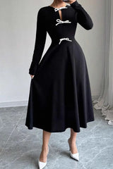 Lace Panel Black Bodycon Dress