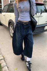 Vintage Back Embroidery Patchwork Wide Leg Jeans