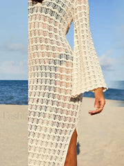 Backless Hollow Out Slit Cut Cover Up