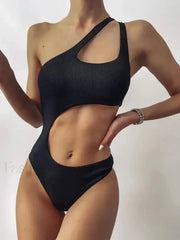 Asymmetric One Shoulder Trikini One Piece