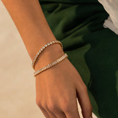 18K Gold Plated Square Zirconia Tennis Chain Bracelet