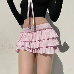 Sweet Low-Waist Casual Mini Skirt