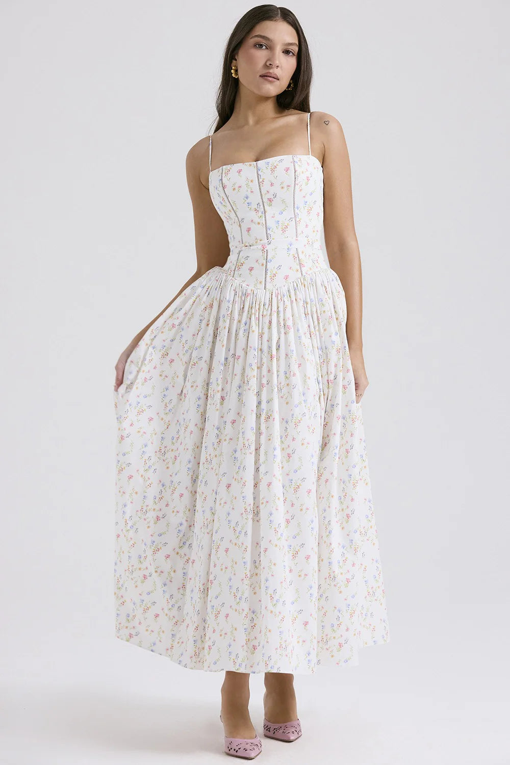 Romantic Tiered  A-Line Floral Dress