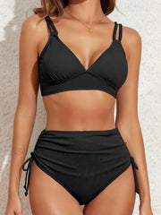 Cross Back V-Neck Bikini Set