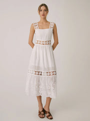 Romantic Lace Graceful Patchwork Midi Dress