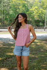 Lucy High Rise Distressed Hem Shorts