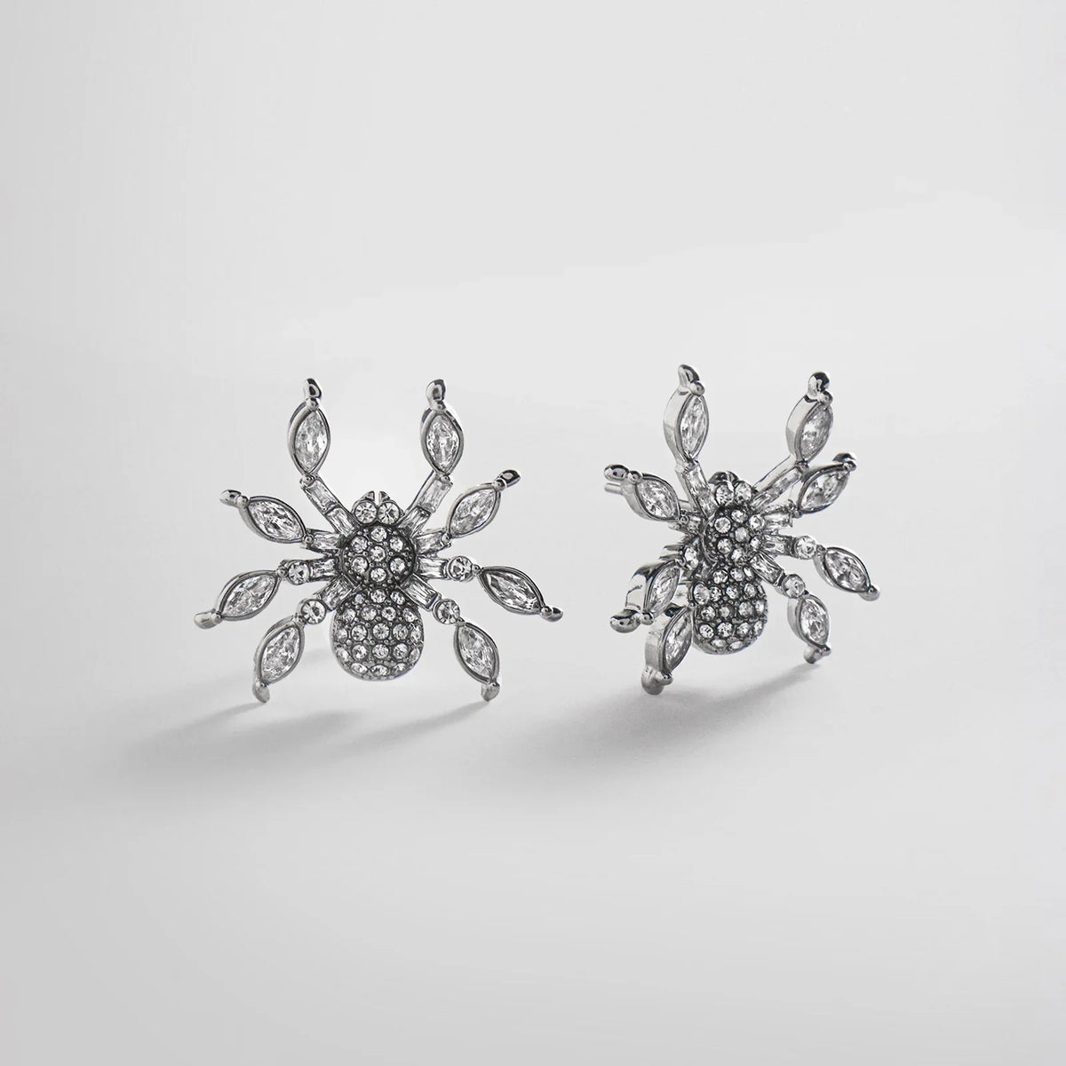 Crystal Creepers Spider Earrings - Spider