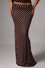 Knit Polka Dot Mermaid Hem Skirt