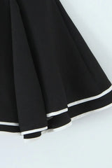 Contrast Bustier Lace-up Back Cocktail Dress