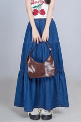 Plus Size Elastic Waist Flowy Tiered Skirt
