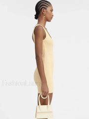 Minimalist Knit Party Mini Dress