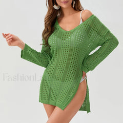 Sheer Long Sleeve Swimsuit Cover Up