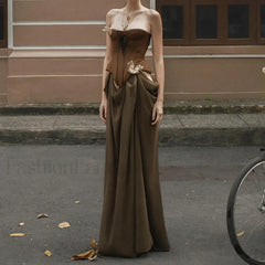 Butterfly Corset Strapless Maxi Dress