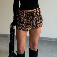 Leopard Layered A-Line Skirt