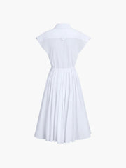 Cotton Blends Sleeveless Trendy Split Midi Dress